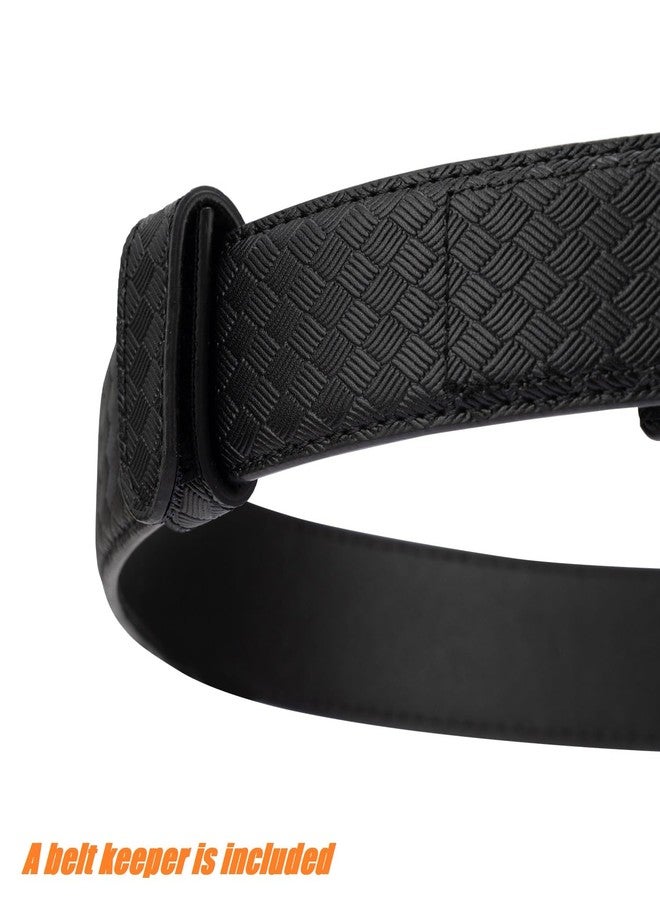 TACNEX Mechanics Belt Buckleless No Scratch Leather Belt Metal Free Tactical Duty Underbelt 1 3/8" Wide Basket Weave M - Image 2